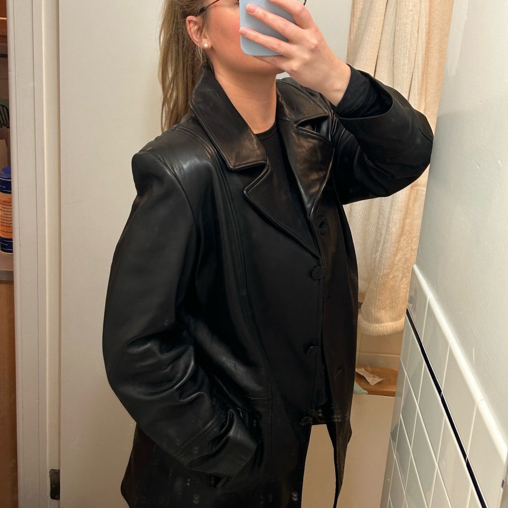 VINTAGE Jones New York Black Leather Jacket